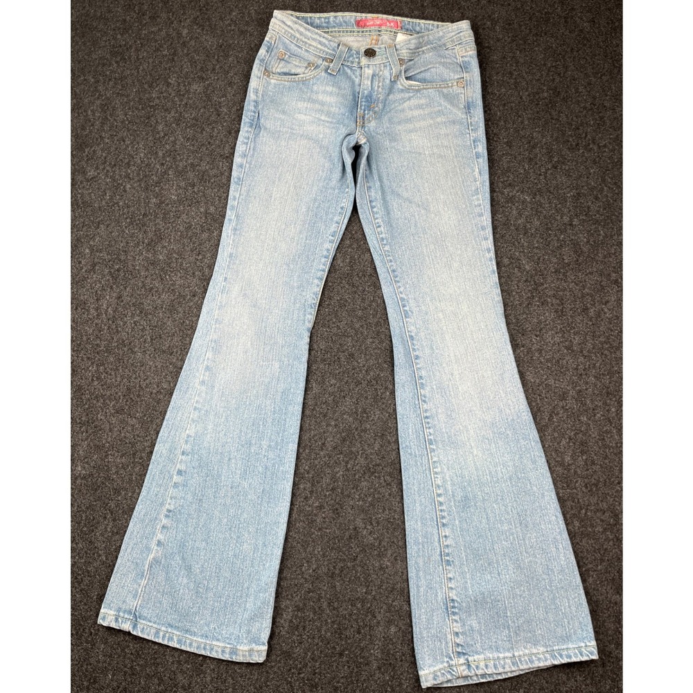 Levis 518 Superlow Bootcut Jeans Light Wash Denim Size 0M Y2K Low Rise Flare